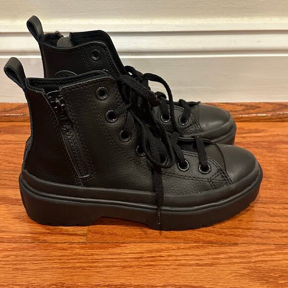 Converse Chuck Taylor All Star Lugged Heel Platform high-top sneaker black sz 2 - Picture 2 of 7